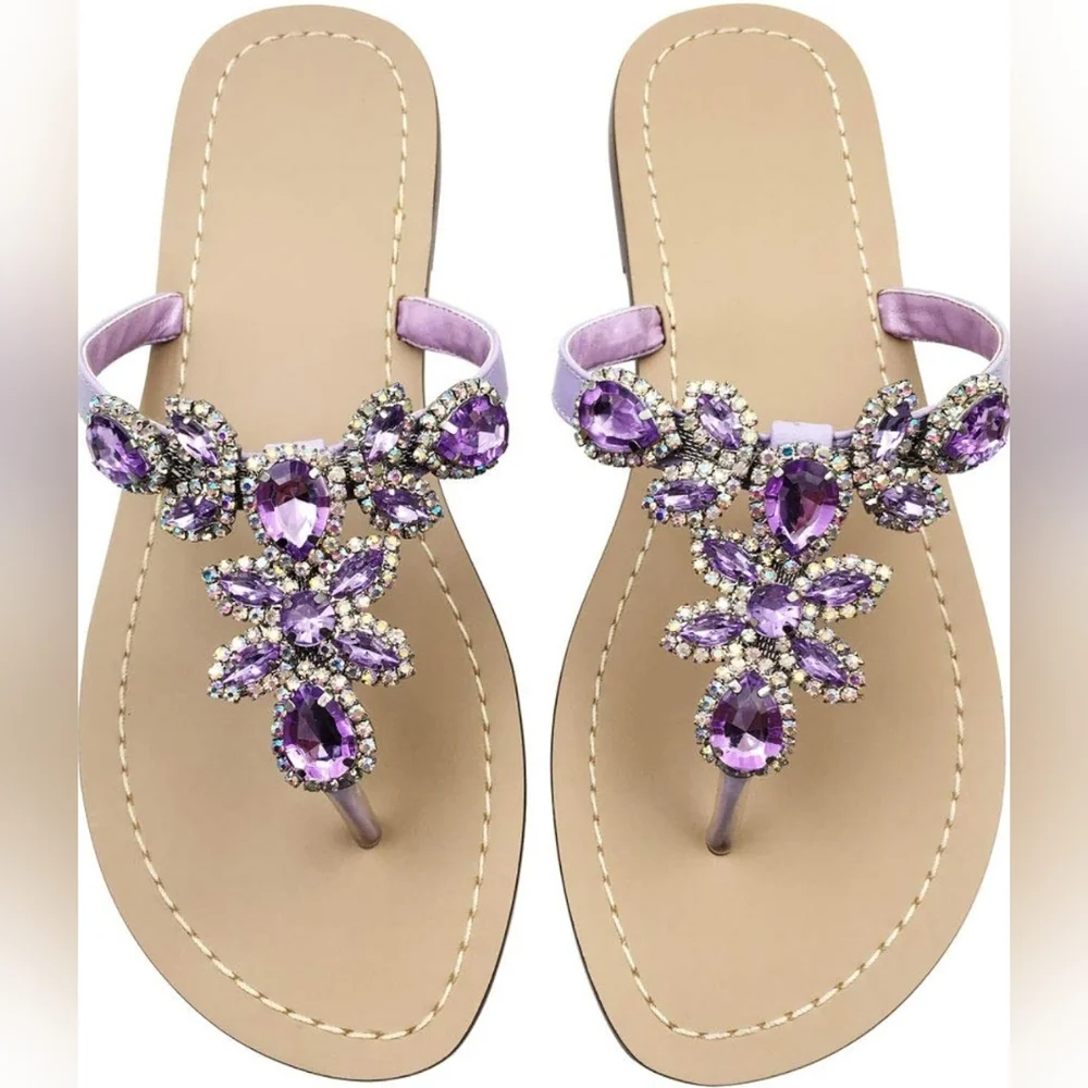 Ladies Rhinestone Sandals - Picture 2 of 2